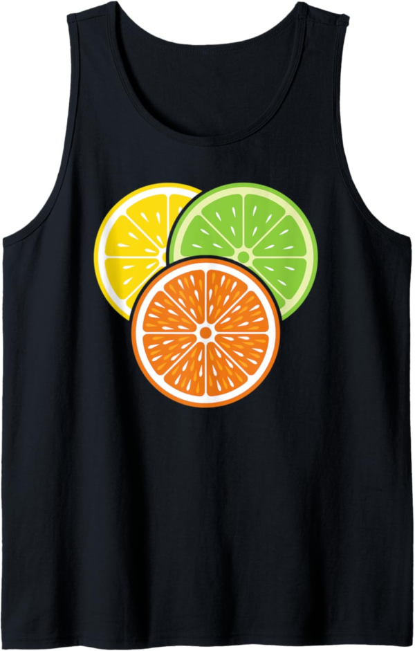Lemon Slice Lime Orange Citrus Vegan Summer Fruit Tank Top - Image 2
